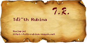 Tóth Rubina névjegykártya